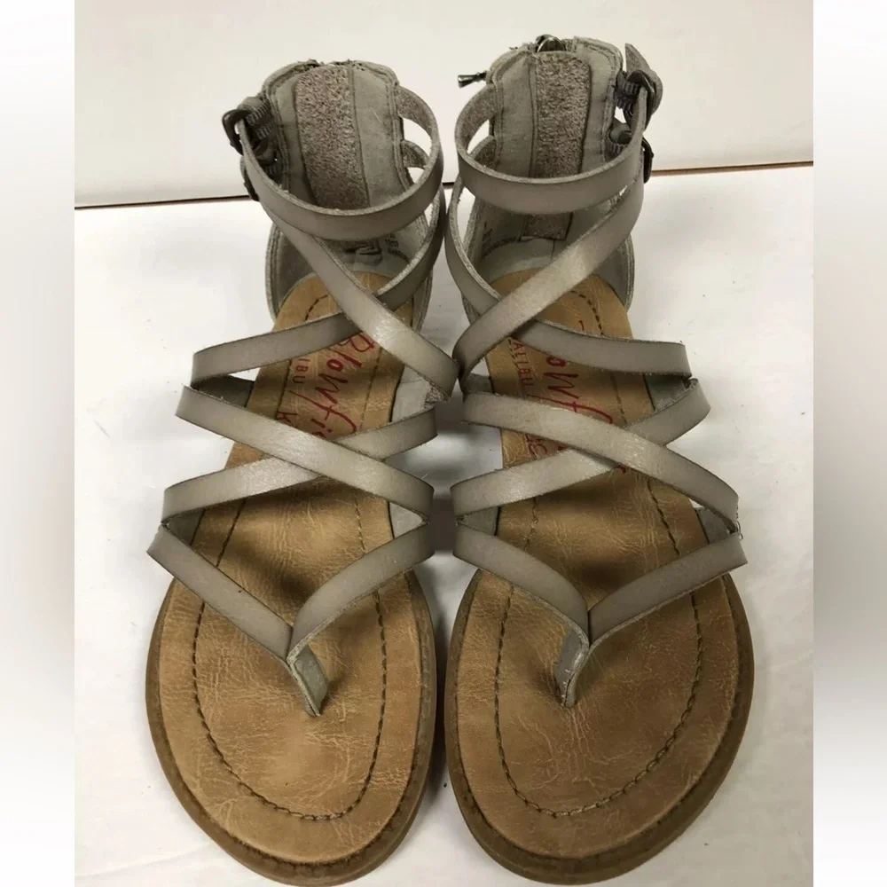 Blowfish Malibu Kids’ Bungalow, Gray Strappy Sandals, Girls’ Size 1 M.